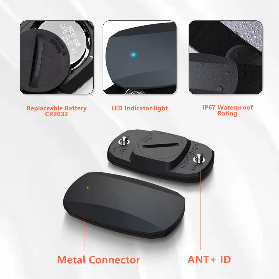 Heart Rate Monitor Chest Strap Bluetooth ANT+ Sensor